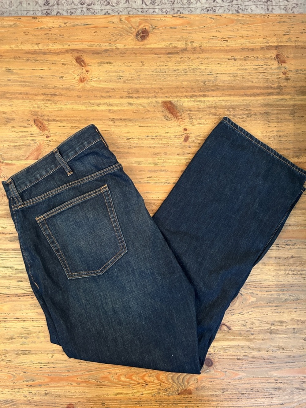 Men's Old Navy Dark Blue Straight-Leg Loose Jeans